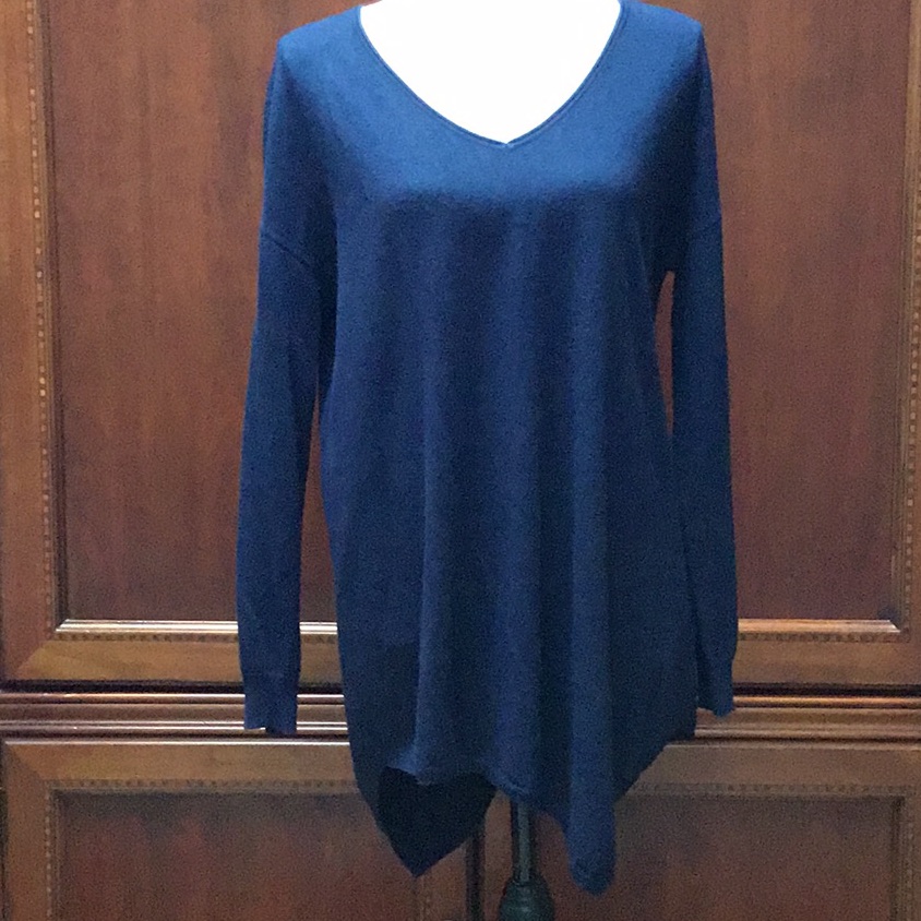 Joie Navy V Neck Cashmere Blend Sweater